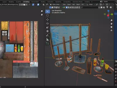 20 Plus Survival Tools Low-poly 3D model