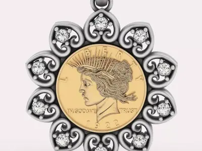 One Dollar Australia Coin Pendant 3d model printable 3D print model