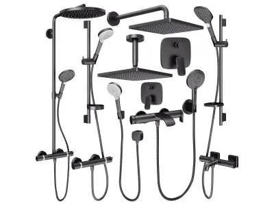 Faucets and shower systems Hansgrohe black set 169 3D model