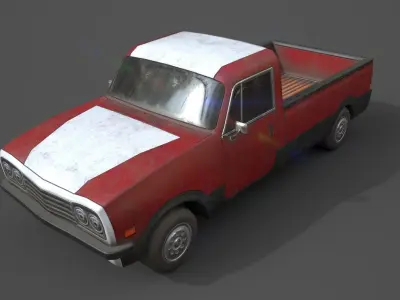 Generic PickUp Red  Low-poly 3D model