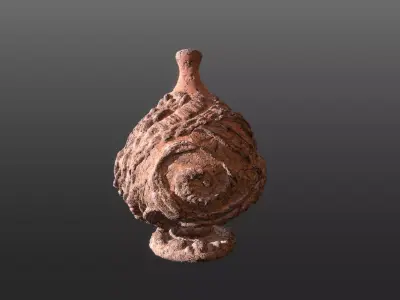 Serpe Terracotta Vase with Antique mandala 3D details 3D print model