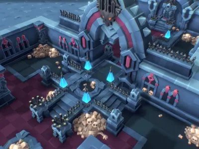 Demonic Dungeon Set - Proto Series Low-poly 3D model