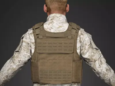Universal Armor Plate Carrier for Unreal Engine 8 Camos LODs Low-poly 3D model