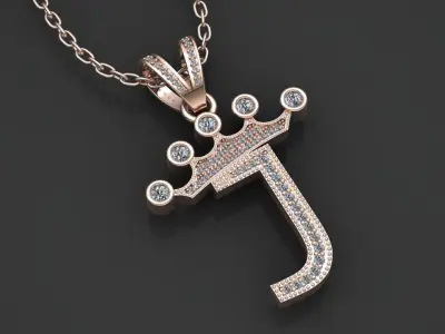 J letter pendant 3D print model