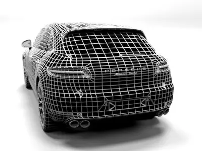 PORSCHE MACAN TURBO 2015 LOWPOLY Low-poly 3D model