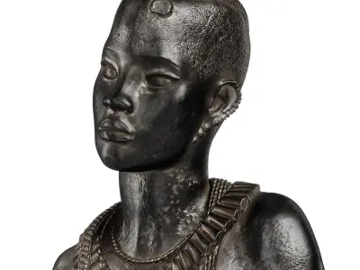 Anna Quinquaud Portrait of African women sculpture 3D model