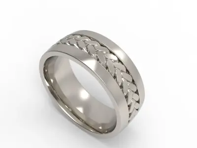 BRAIDED WEDDING BAND RING Width 8mm  Free 3D print model