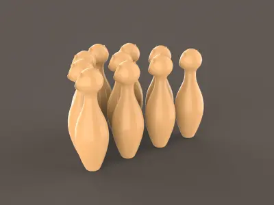 Cartoon Cat Bowling And Ball Bowling  Low-poly 3D model