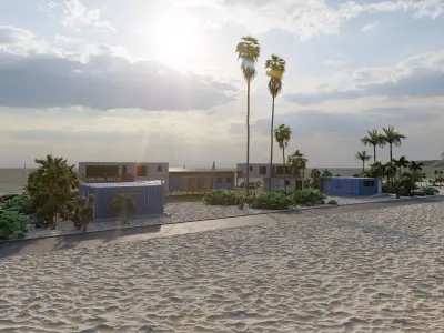 Temporary villa - villa condo - container building 3D model