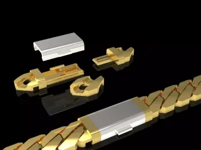  Gold Bracelet  Modern Combination of Elegance Strength bg0057 3D print model