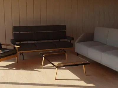 Modern Living Room Pack 01 Low-poly 3D model