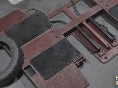 Tire Repair Shop Environment Low-poly 3D model