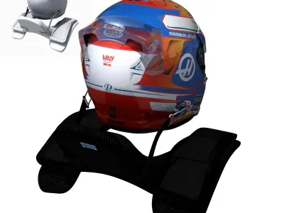 Grosjean Helmet 2016 Low-poly 3D model