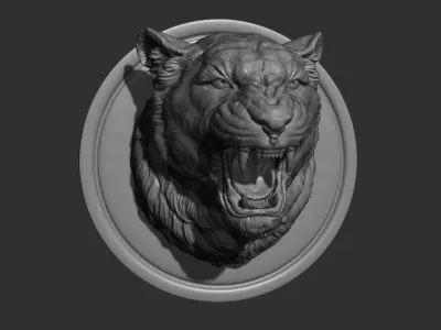 Lioness grin roar 3D print model