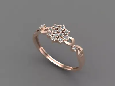 Womens Diamond Signet Ring Women Rings 3dmodels 3D print model 3D print model 48