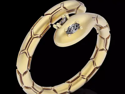 snake ring silver gold jewelry printable 3d model design 3D print model