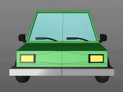 Low poly cartoon Car 3D model