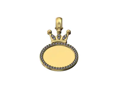 Diamond crown memory picture pendant 3D print model