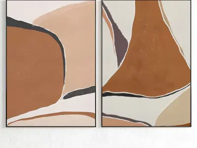 Plaster Two Photo Frame 228 Low-poly 3D model