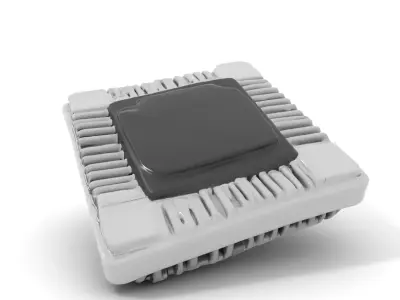 Sleek Silver Processor model pack Low-poly 3D model