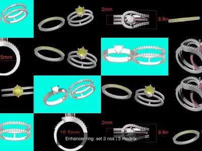 Enhancer ring  set 3 nos 3D Model Pack