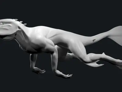 Iguana Dragon Low-poly 3D model