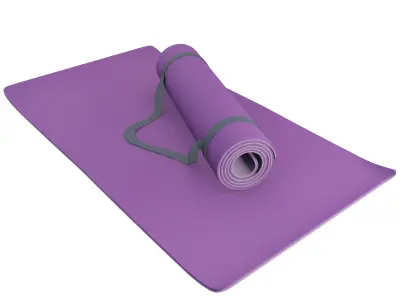 Yoga Mat - Rolled and Unrolled 3D model