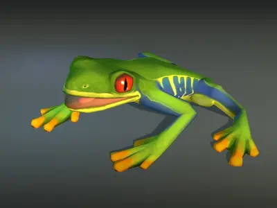 Animated Frogs Pack Low-poly 3D model