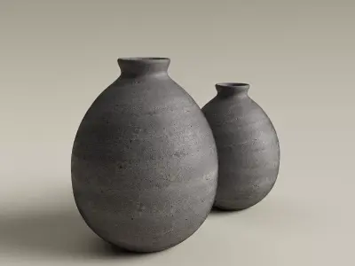 Seramic Spherical Vase 3D Model Low-poly 3D model