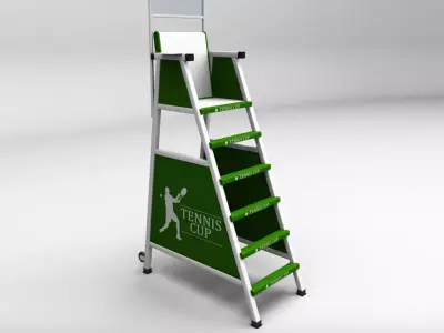 Umpire tennis judge chair low poly Low-poly 3D model