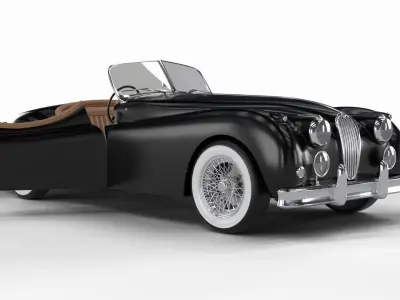 Jaguar XK140 1954 HQ interior 3D model