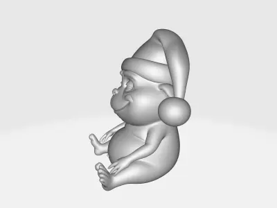 Grinch Holiday Creature Christmas with Santa Hat Fantasy  3D print model