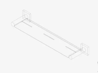 Shelf - Metal - Luxury - Round - Square Plate Low-poly 3D model
