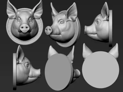 Pig Head 3D print model