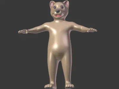 Cartoon Mascot Dog - Wolf Low-poly 3D model