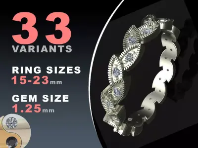 Eternity diamond ring 3D print model