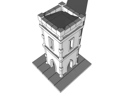 Medieval Watchtower  Torre de Vigilancia Medieval Low-poly 3D model