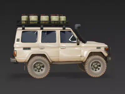 Rugged Desert Survival SUV 3D Model Low-poly 3D model