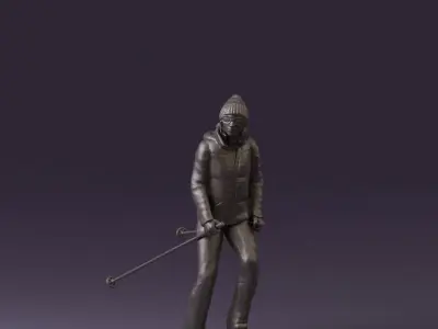 woman in skisuit on skies 1101 3D Print Ready 3D print model