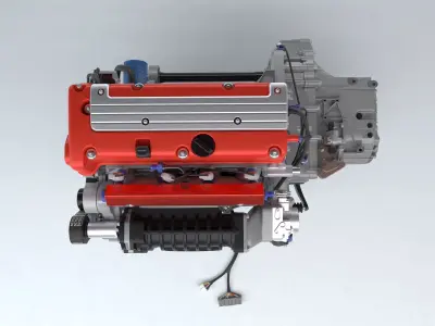 Honda K Series Engine K20 K24 Low-poly 3D model