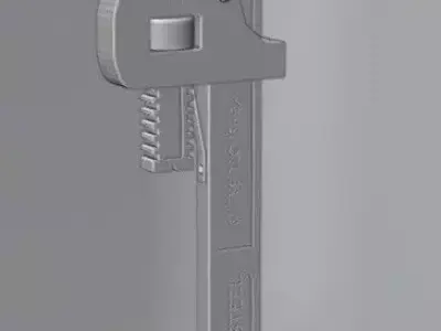 adjustable wrench or spanner Low-poly 3D model