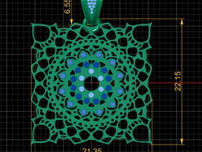 filigree pendant mandala PENDANT  3D print model