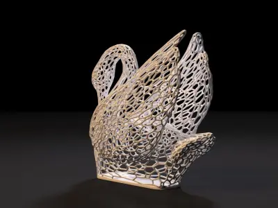 Decorative swan figurine 3D print model