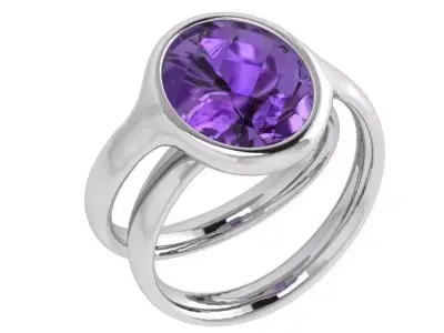 Oval Cut Unique Ring 4433 3D print model