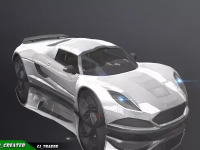 Lowpoly McLaren F1 GTR Type Racing Car 3D Model Low-poly 3D model