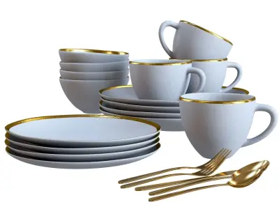 Dinnerware 01 - Crate and Barrel Addison Dinnerware Set 3D model