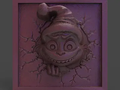 christmas grinch frame  3D print model