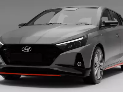 Hyundai i20 2024 Low-poly 3D model