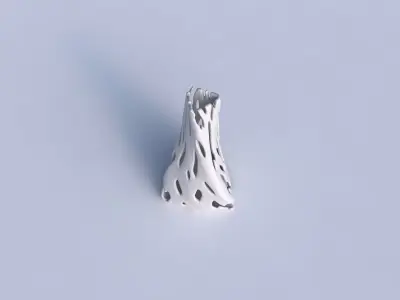 Vase twist tilted triangle with smooth cuts 3D print model