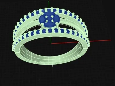 ring1 gold and diamond ring Free 3D print model